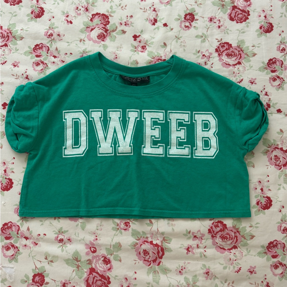 Topshop Green Dweeb Tee